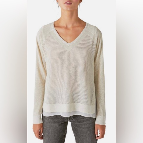 Lucky Brand Sweaters - Lucky Brand Knit Gold and Cream Sweater